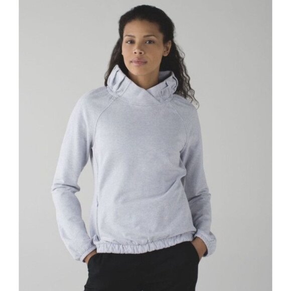 Lululemon After All Pullover Sweatshirt French Terry Cotton Light Gray Sz 4 - Picture 1 of 6